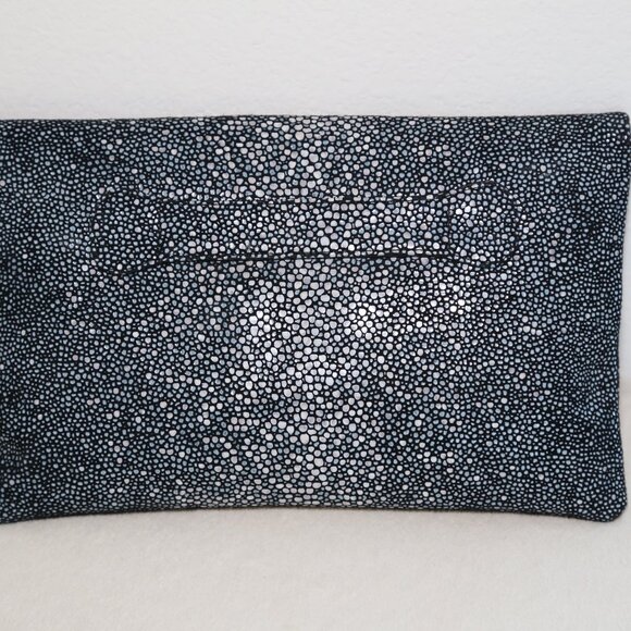 90s PANTERA made in Mexico Goat leather stingray print calf suede lining CLUTCH - Picture 2 of 8